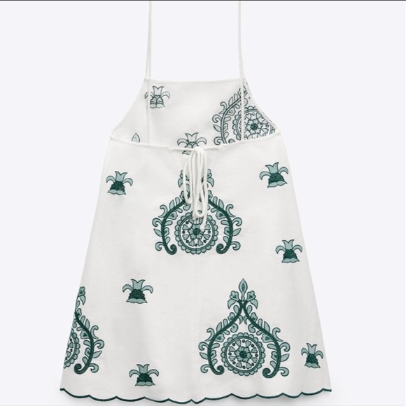 ZARA EMBROIDERED MINI DRESS SIZE SMALL - Picture 14 of 16